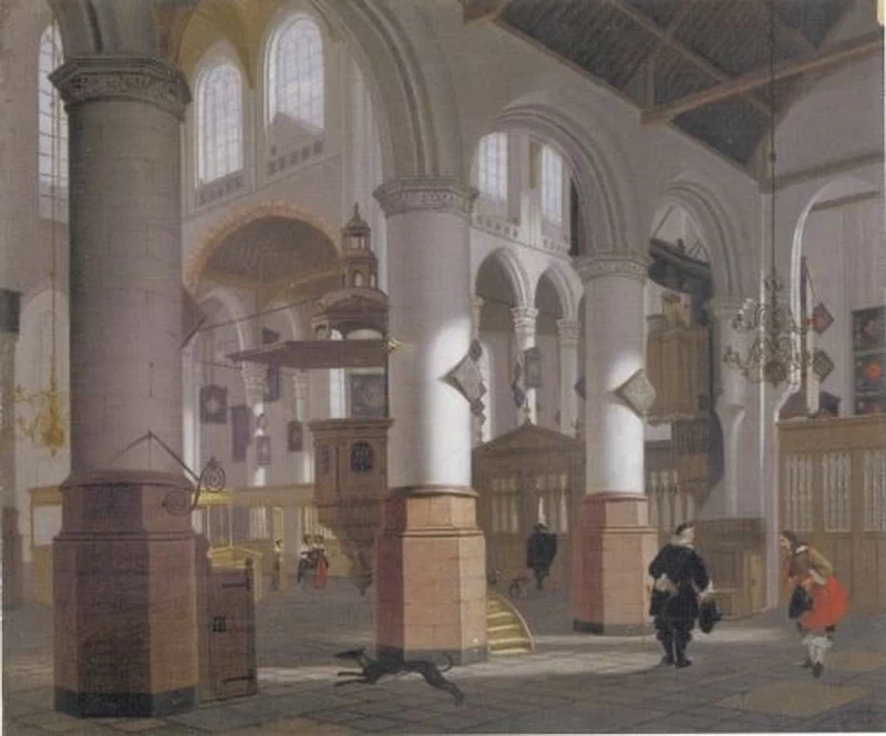 Interno della Oude Kerk di Delft